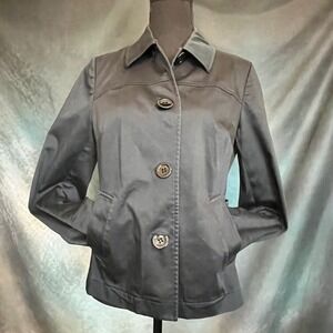 Lafayette 148 New York Petite Button Front‎ Cotton Blend Jacket Womens Size 12